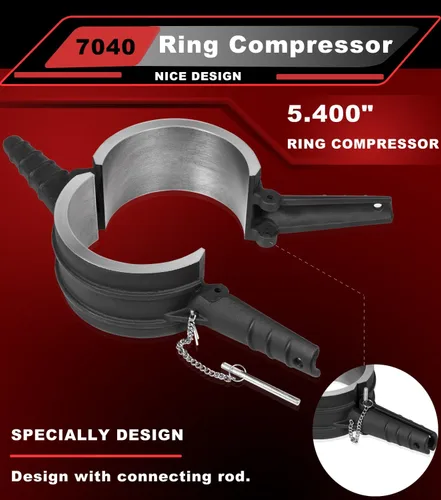Vista 7 de 7040 Herramienta de compresor de anillo de pistón, adaptador de compresor de anillo de pistón y kit de anillo antipulido para Cummins ISX QSX 15