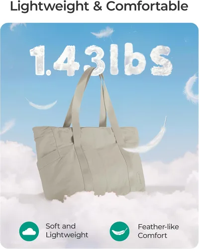 Vista 72 de BAGSMART Bolsa de mano para mujer con cremallera, bolsa de gimnasio con compartimentos, bolsa de trabajo para enfermera, baile, bolsa de yoga