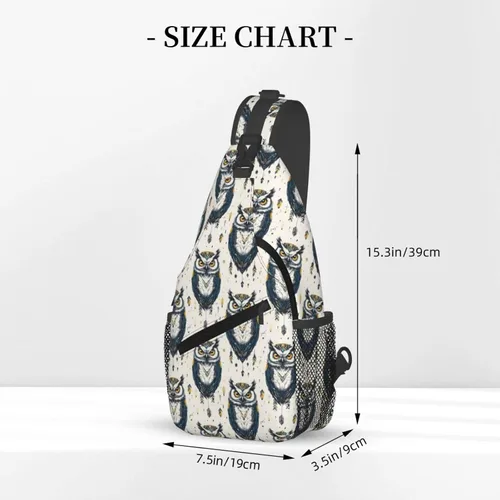 Vista 2 de Small Crossbody Bags for Women Men - Vintage Tribal Style Owl Print Adjustable Shoulder Bag Fanny Packs Belt Sling Bag Crossbody Purses Backpack for