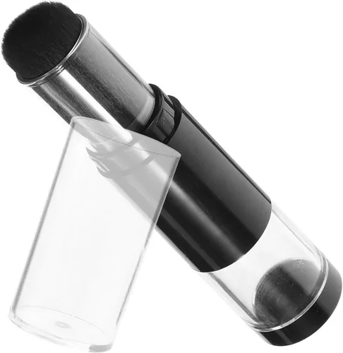 Vista 3 de Beaupretty Cepillo aplicador de aerosol de viaje reutilizable recargable con botella de polvo suelto recargable, tarro retráctil prensado