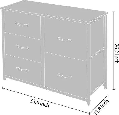 Vista 6 de AZL1 Life Concept Mueble de almacenamiento para tocador, grande, organizador de pie para dormitorio, oficina, sala de estar y armario, 5 cajones