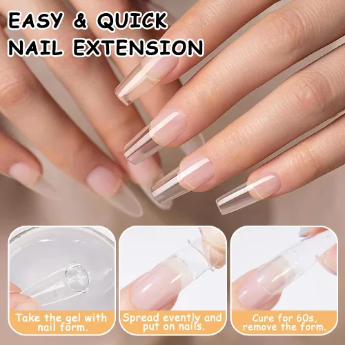 Vista 4 de SUTOKAKA Gel constructor sólido para uñas, 1.06 oz transparente, no pegajoso, escultura 3D, modelado, tallado, gel duro, pegamento de extensión