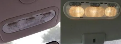 Vista 2 de Lámpara de luz de lectura interior puede usarse con Nissan Qashqai 2008-2017 Sunny 2011-2016 marzo 2010-2015 (tres botones)