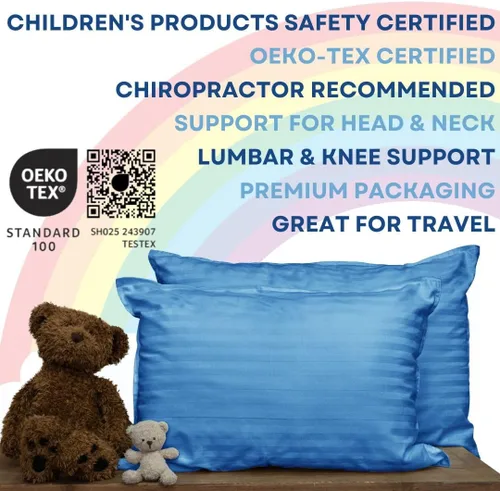 Vista 3 de Kinder - Almohada mullida para niños pequeños, 2X, certificada y galardonada, (no necesita funda de almohada), funda de algodón puro de 300 hilos