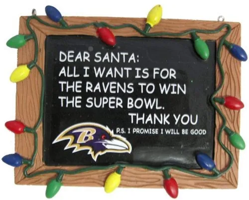 Vista 15 de NFL Resin Holiday Christmas Chalkboard Sign Ornament
