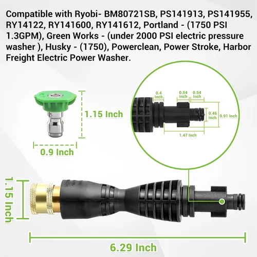 Vista 2 de FIXFANS Adaptador para pistola de lavado a presión, compatible con Ryobi