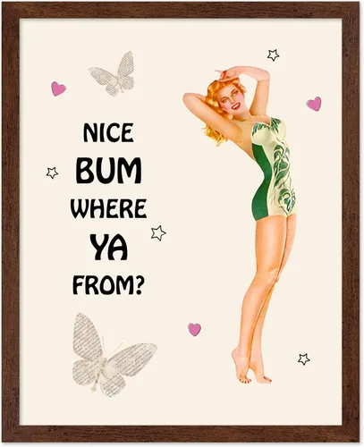 Vista 49 de Poster Master Pin Up Girl Poster - Better Late Than Ugly Print - Butterfly Art - Modern Art - Trendy Art - Gift for Men & Women - Funny Decor for