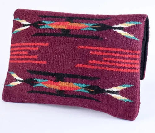Vista 3 de Bolso de mano azteca mexicano de lana estilo chimayo occidental nativo americano