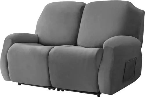 Vista 43 de Funda de terciopelo para sofá reclinable con abertura, funda elástica para sofá reclinable, funda elástica para muebles antideslizantes con parte