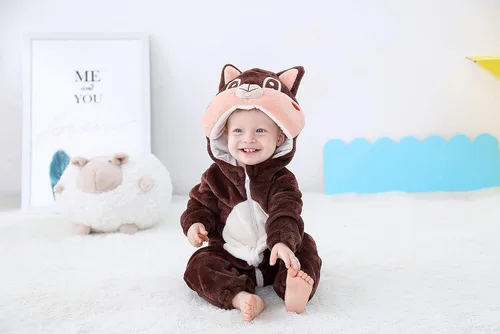 Vista 6 de Disfraz unisex para niños, disfraz de Halloween, traje de animal con capucha