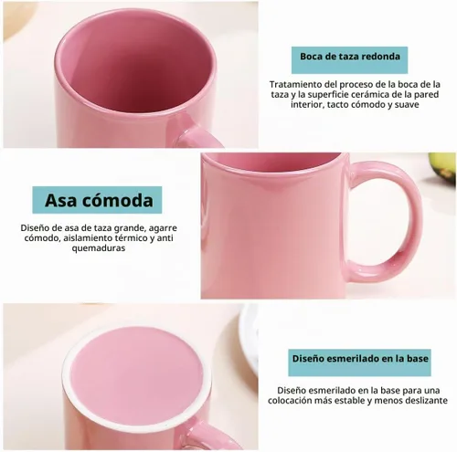 Vista 8 de Evanda Juego de 6 tazas de café de 12 onzas, tazas de cerámica con asa para café con leche, té caliente, capuchino, moca, cacao, leche, aptas