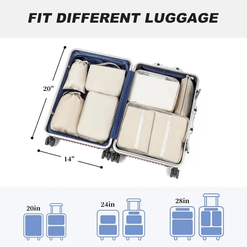 Vista 8 de Organizador de equipaje de viaje Accesorio esencial de viaje para maleta, ligero y duradero, artículos de tocador cosméticos para ropa sucia