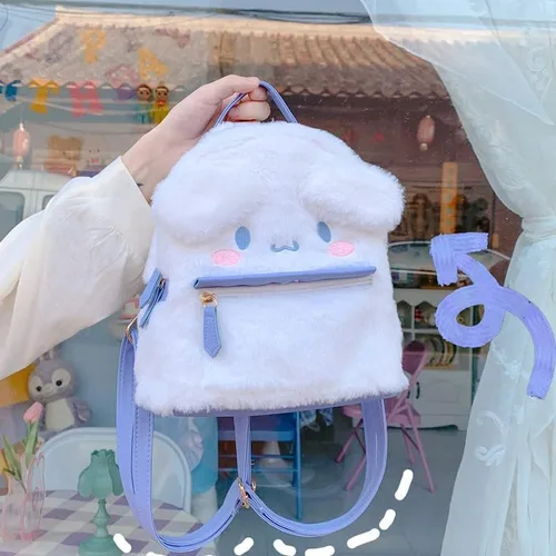Vista 7 de Mochila Kawaii para niñas, mini mochila de anime, linda bolsa de PU, bolsa de hombro para niña, cosplay, Púrpura, Mochilas de viaje