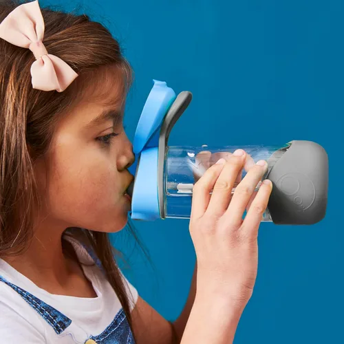 Vista 5 de b.box Sport Spout Kids - Botella de agua para la escuela, botella de agua Azul (Blue Slate)