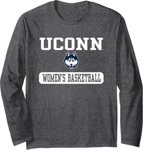 Vista 3 de Connecticut Huskies - Camiseta de manga larga con licencia oficial para mujer, Azul