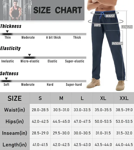 Vista 7 de TIBAIKER Mens Joggers Athletic Workout Golf Pants with Pockets Track Lounge Jogging Running Gym Pants