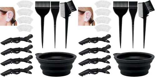 Vista 8 de Xarchy Kit de 12 piezas de blanqueador para el cabello, productos profesionales para teñir el cabello con cepillo de tinte para el cabello, cuenco