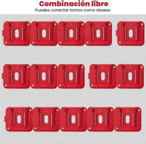 Vista 8 de Soporte de batería compatible con batería Milwaukee de 18 V, almacenamiento de baterías de montaje en pared para furgoneta de trabajo, estante, caja