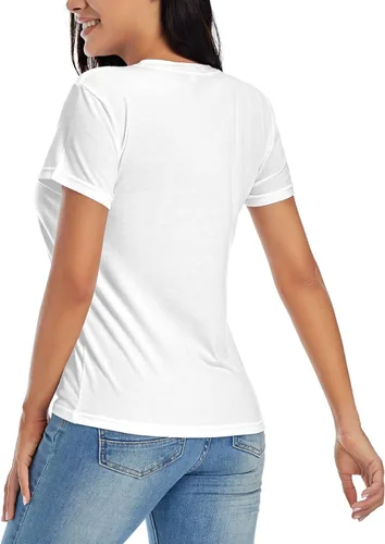Vista 4 de Camisa para mujer Camiseta de manga corta Top Casual Moda Tee Negro