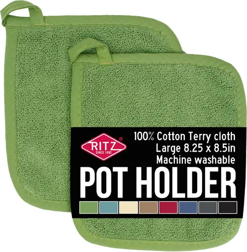 Vista 33 de RITZ Guante de olla y protector térmico de rizo: Resistente al calor sin igual, duradero 100% algodón – Diseñado ergonómicamente para un agarre