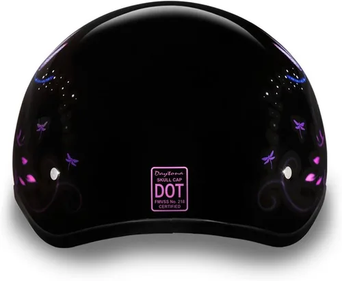 Vista 3 de Daytona Helmets - Medio casco de calavera con huesos cruzados, Graphics 100% APROBADO DOT, Negro, S