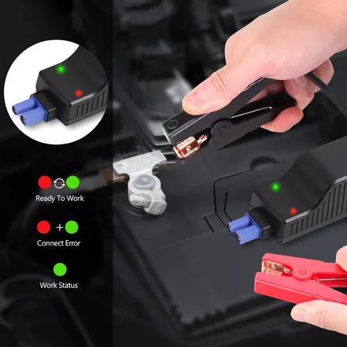 Vista 4 de Pinzas de arranque inteligentes para automóvil, cables de arranque de repuesto con abrazadera de cocodrilo para arrancador portátil de 12V