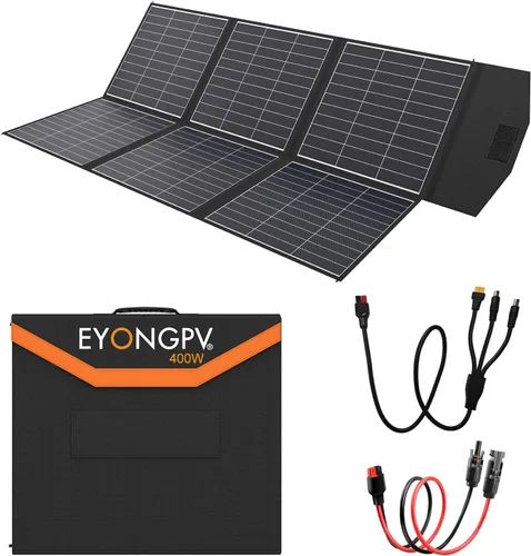 Vista 12 de EYONGPV Panel solar plegable portátil de 14 W y cargador solar con salida USB-C Croc-Eye, cargador solar compacto impermeable IP67 para teléfonos