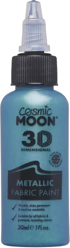 Vista 14 de Cosmic Moon - Pintura metalizada para tela 3D - 1.01fl oz - Azul - Pintura textil para ropa, camisetas, bolsos, zapatos y lienzo