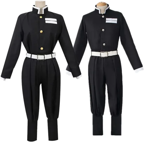 Vista 3 de Young Antelope Conjunto de disfraz de cosplay de demonio traje de kimono de anime japonés uniforme negro para Halloween