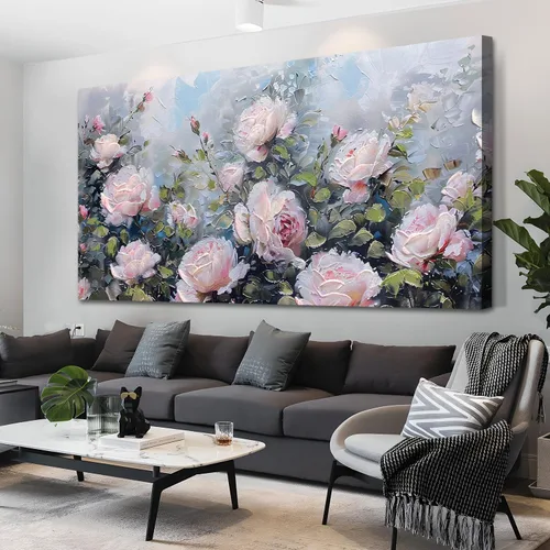 Vista 9 de Enartly Arte de pared texturizado 3D con ondas oceánicas para sala de estar, paisaje marino azul, velero, lienzo, pintura costera, obra de arte