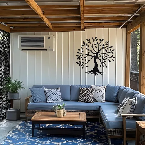 Vista 6 de Kuestboy Arte de pared de metal con árbol de la vida, árbol de la vida, decoración de metal negro, árbol genealógico, decoración de pared