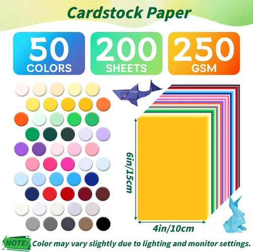 Vista 2 de Cartulina de 10,2 cm x 15,2 cm, paquete de 200 piezas, papel grueso y colorido en blanco, tarjetas en stock para invitaciones, creación de tarjetas