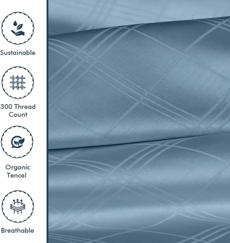 Vista 4 de Linenwalas Juego de sábanas refrescantes de Tencel de 4 piezas, juego de sábanas cortas de seda suave, juego de ropa de cama con autocomprobaciones