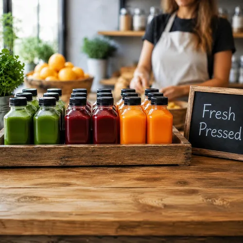Vista 7 de Cedilis Paquete de 25 botellas de plástico de 8 onzas con tapa negra, recipientes desechables y reutilizables para hacer jugo, leche, aderezo