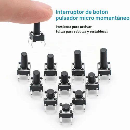 Vista 7 de QTEATAK - Juego surtido de 200 piezas de 10 pines de 0.236 x 0.236 in de 0.236 x 0.236 in, interruptor de botón táctil micro momentáneo El kit