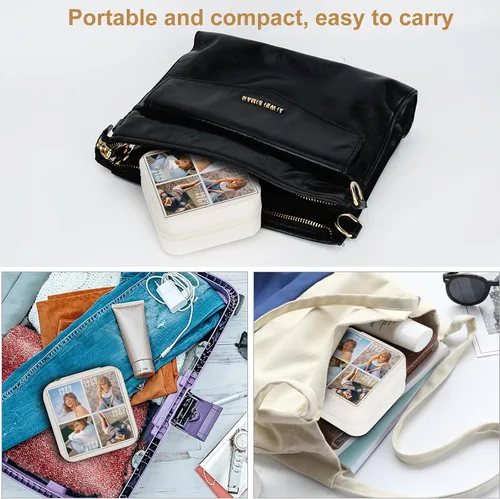 Vista 6 de Singer Merch - Joyero de viaje, cajas de joyería portátiles personalizadas para fanáticos de la música, organizador de joyas puede contener anillos