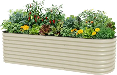 Vista 18 de Vego Garden Kits de cama de jardín elevada de 26" extra alta, caja de maceta elevada modular 4 en 1 para verduras, flores, frutas, cama de jardín