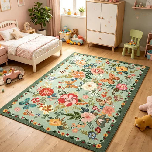 Vista 24 de UKELER Tapete antideslizante para puerta, alfombras de acento modernas para entrada, estilo romántico campestre americano, alfombras de algodón