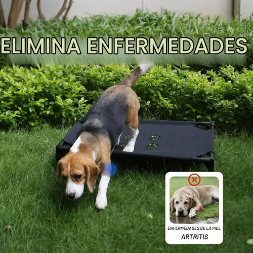 Vista 7 de Cama elevada para perros con 4 módulos de refrigeración, cubierta de PVC, base antideslizante y marco de acero inoxidable para perros, gatos