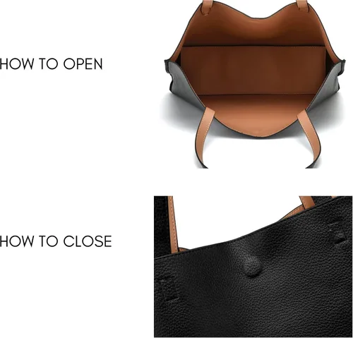 Vista 6 de Scarleton Leather Tote Bag for Women, Womens Purses and Handbags, Reversible Tote Bags for Women, Purses for Women, H1842
