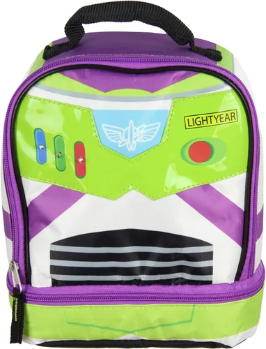 Vista 2 de AI ACCESSORY INNOVATIONS Toy Story Buzz Lightyear - Bolsa de almuerzo con doble compartimiento aislado con luz de 10 pulgadas