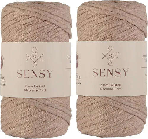 Vista 41 de Sensy - Cuerda de macramé prémium de 0.118 in, 109 yardas, 100% algodón, una hebra torcida, cuerda de macramé, hilo de algodón para macramé, hilo