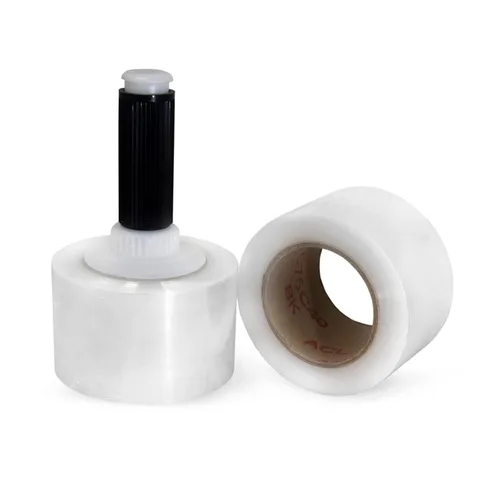 Vista 13 de IDL Packaging Mini rollo elástico de 3 pulgadas, 700 pies, calibre 120 (paquete de 2) con un mango de plástico incluido – Envoltura de plástico