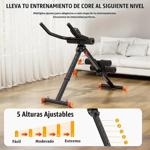 Vista 4 de Abdominal Trainers - Adjustable Ab Trainer Machine, Foldable Abdominal Workout Equipment with Knee Protection - Home Gym Core Strength Trainer for