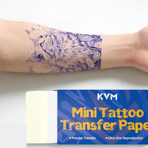 Vista 6 de KVM A5 Mini tatuaje plantilla papel de transferencia 50 hojas para mini