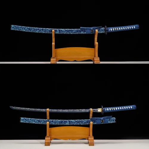 Vista 6 de 1045/1060 acero de alto carbono forjado a mano tradicional, espada katana templada térmicamente, espadas samurai japonesas, espadas completas
