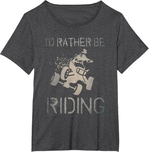 Vista 33 de Camiseta gráfica I'd Rather Be Riding ATV Quad Racing Rider de 4 ruedas, Negro