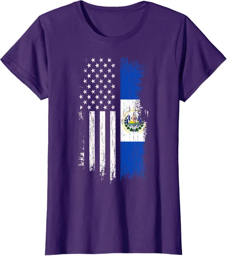 Vista 14 de Camiseta de la bandera de Estados Unidos salvadoreño - Camiseta de El Salvador USA