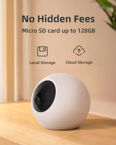 Vista 2 de Noorio Cámara de seguridad para interiores, 2K y 4K Pan-Tilt 360° View WiFi Cámaras para monitor de bebé, cámara de detección de movimiento