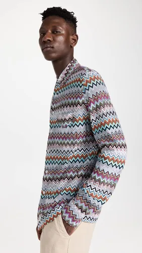 Vista 4 de Missoni Camicia - Camisa de manga larga para hombre, multicolor en zig zag, nulo, Multicolor Zig Zag
